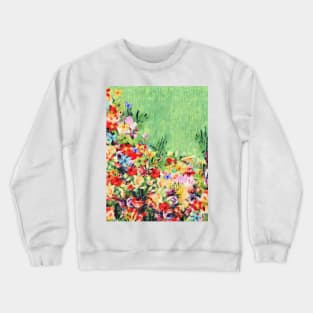 Floral and Crepe Pattern Crewneck Sweatshirt